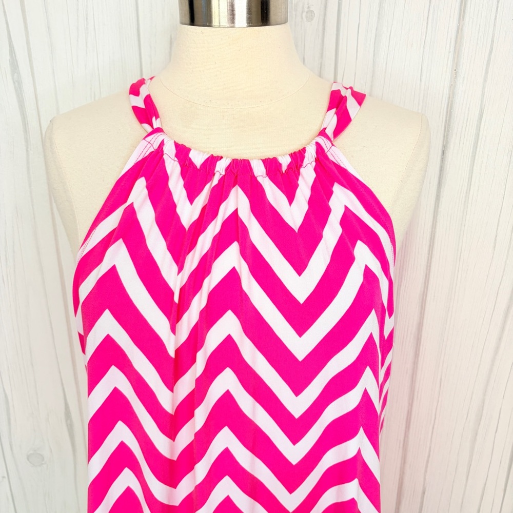 ❌❌CYNTHIA ROWLEY Oversized Chevron Print Tie-Back Tank, Large - Picture 2 of 10
